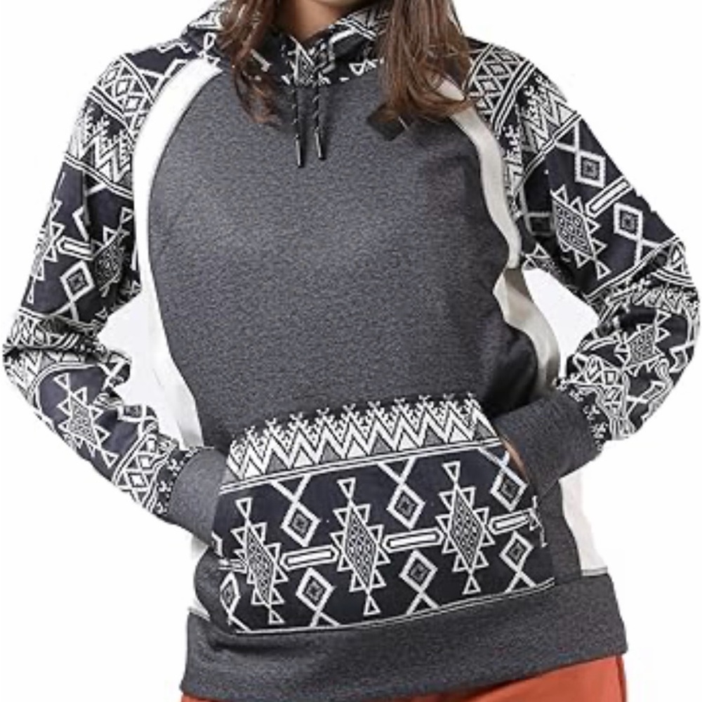 Burton Hoodie with Black and Cream Pattern Accents